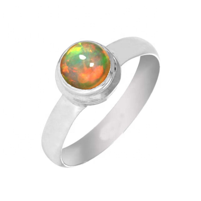 Wholesale Ethiopian opal gemstone 92.5 silver ring