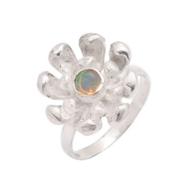 Wholesale Fashion Design 925 sterling silver ethiopian opal gemstone ring