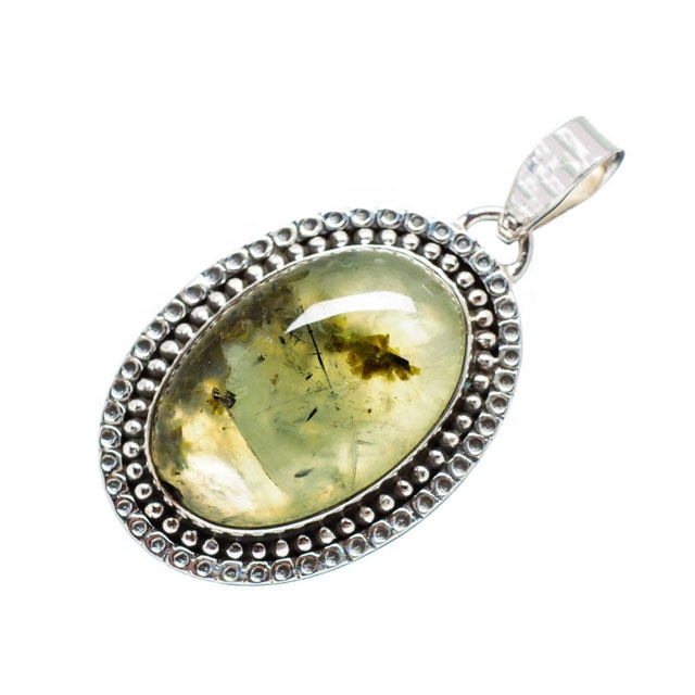 Wholesale Loving new hot 925 silver prehnite gemstone Pendant
