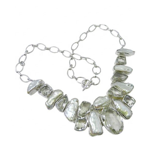 Wholesale Designer multi gemstone necklace solid 925 sterling silver necklace