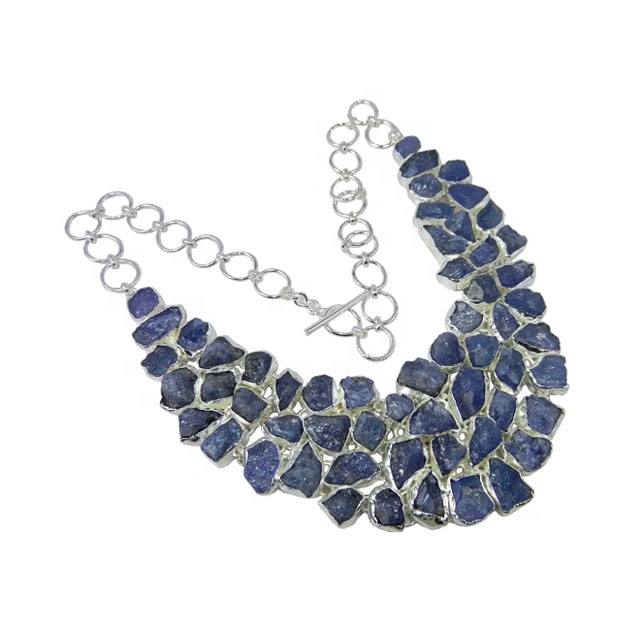 Wholesale Good looking different jewelry 925 sterling silver tanzanite necklace