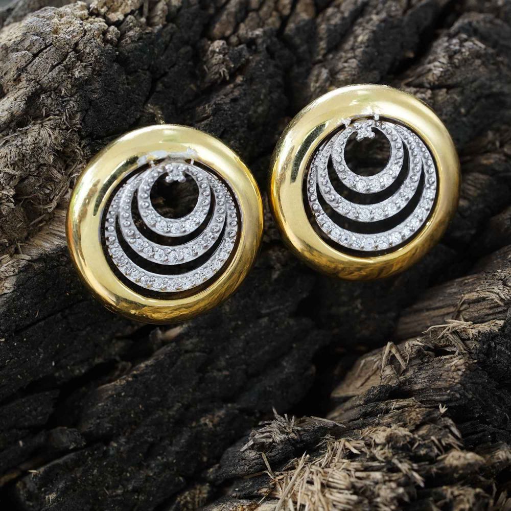 Wholesale 925 silver yellow gold plated Designer CZ earrings Jewelry