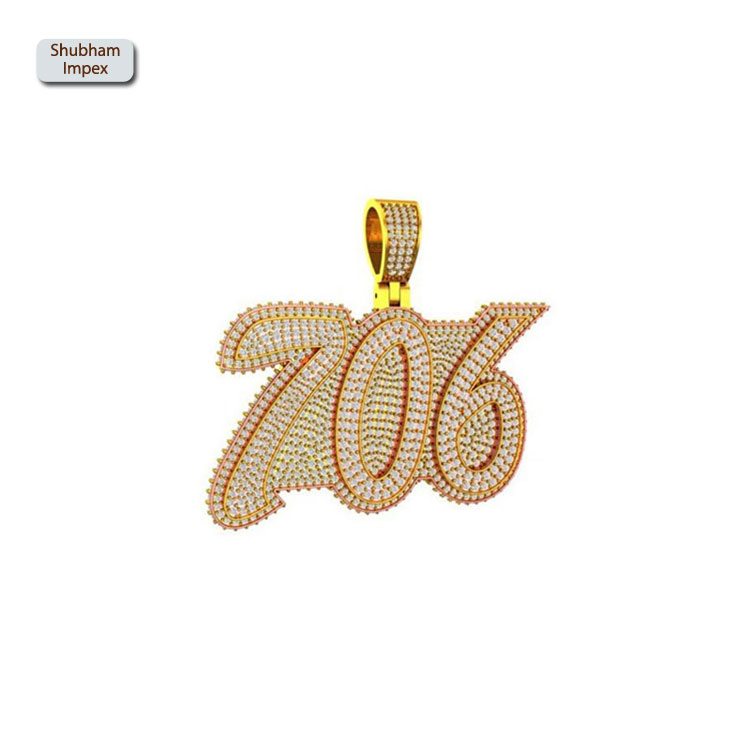 Cushion Cut Real Natural Diamond Pendants Manufacturer