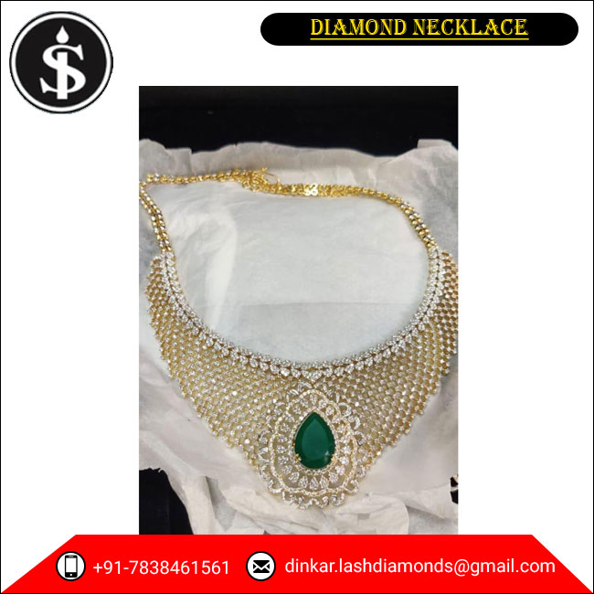 Best Selling Wedding Wear & Luxury Style Natural Real Diamond Necklace Exporter