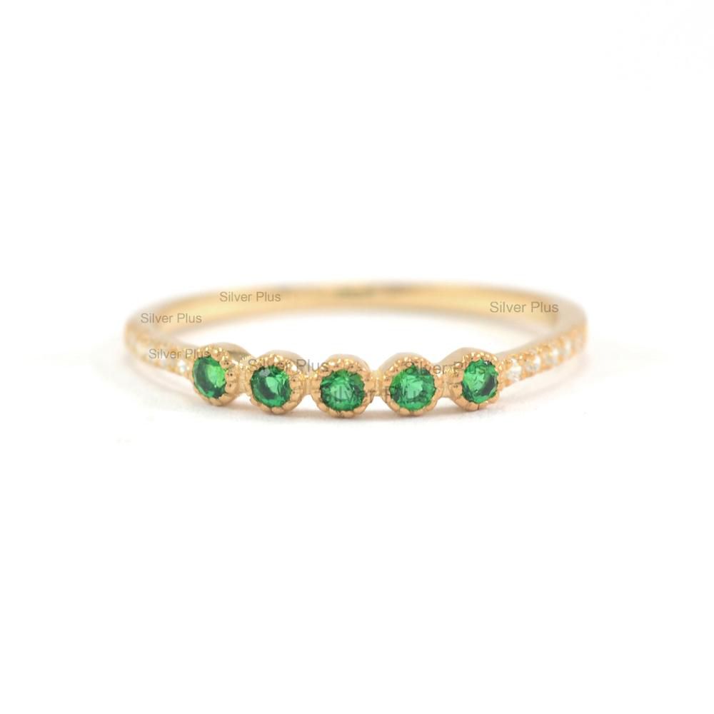 925 Sterling silver Over Gold vermeil Delicate layered stackable ring Menufactur