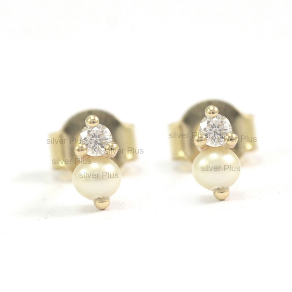 Sterling silver Over Gold vermeil marquise stud earrings Manufacturer