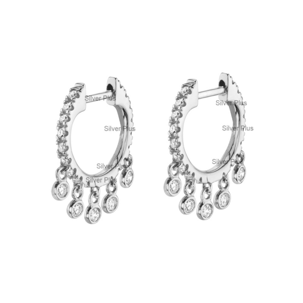 Wholesale 925 Sterling Gold Plated cubic zirconia minimalist hoop earrings