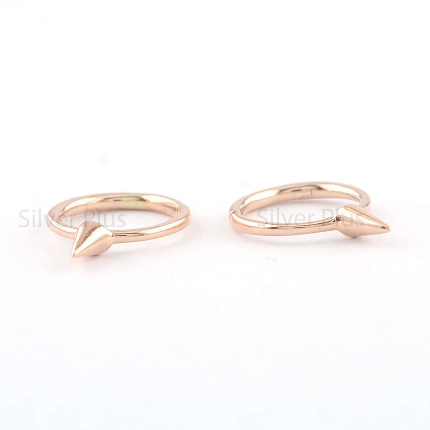14K Yellow Gold Spike Huggie Hoop Earrings Wholesale Gold Jewelry Manufacturer