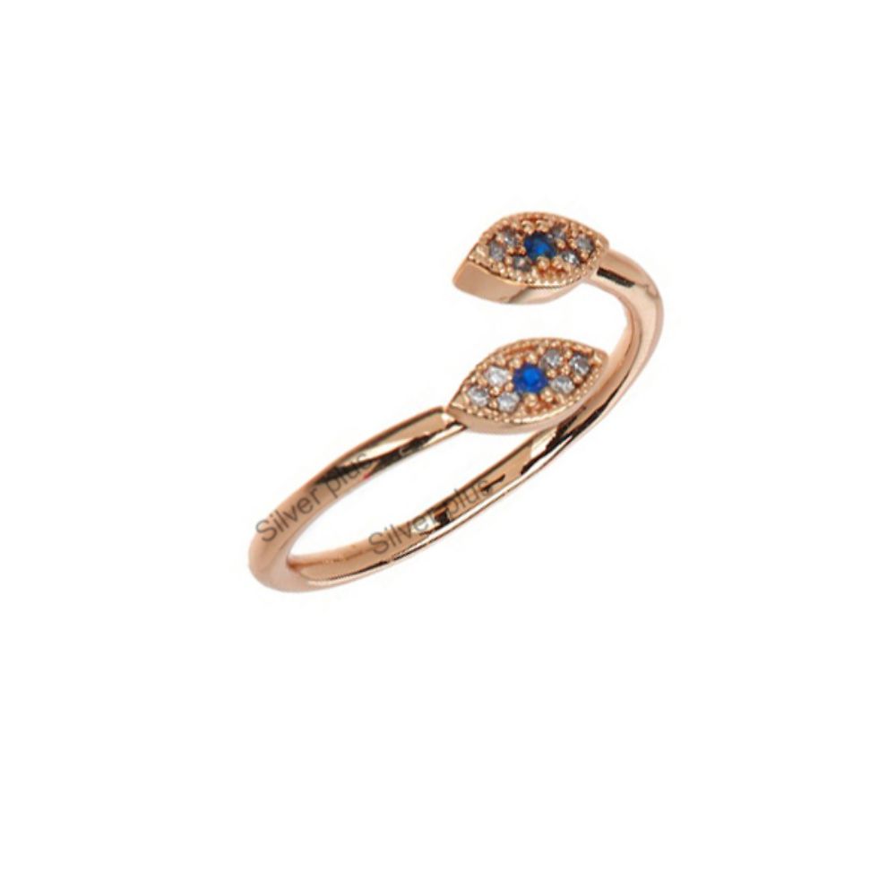 Wholesale Cubic zirconia gemstone cuff eye design band ring solid 925 sterling