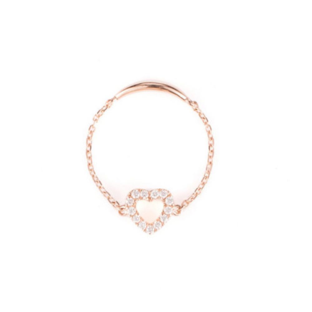 Gold Plated cubic zirconia minimalist Heart ring solid 925 sterling Supplier