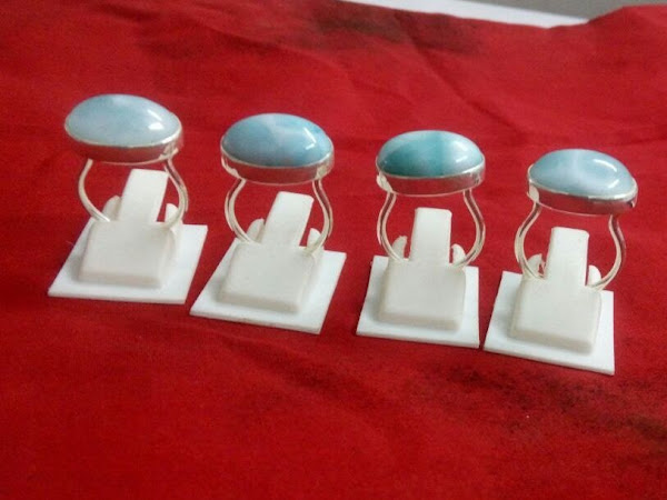 Handmade 925 Sterling Silver Larimar Gemstone Ring Exporter