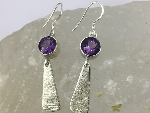 Hand Made 925 Sterling Silver Amethyst Gemstone Earring Exporter