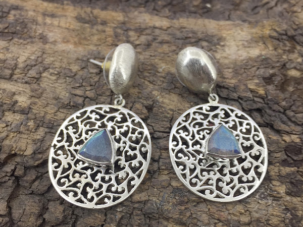 Hand Made 925 Sterling Silver Labradorite Earring Supplier