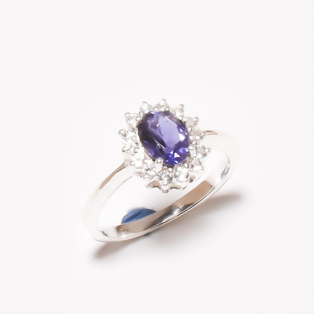 Wholesale Magnificent Design Sterling Silver 925 Oval Shape Iolite gemstone Ring