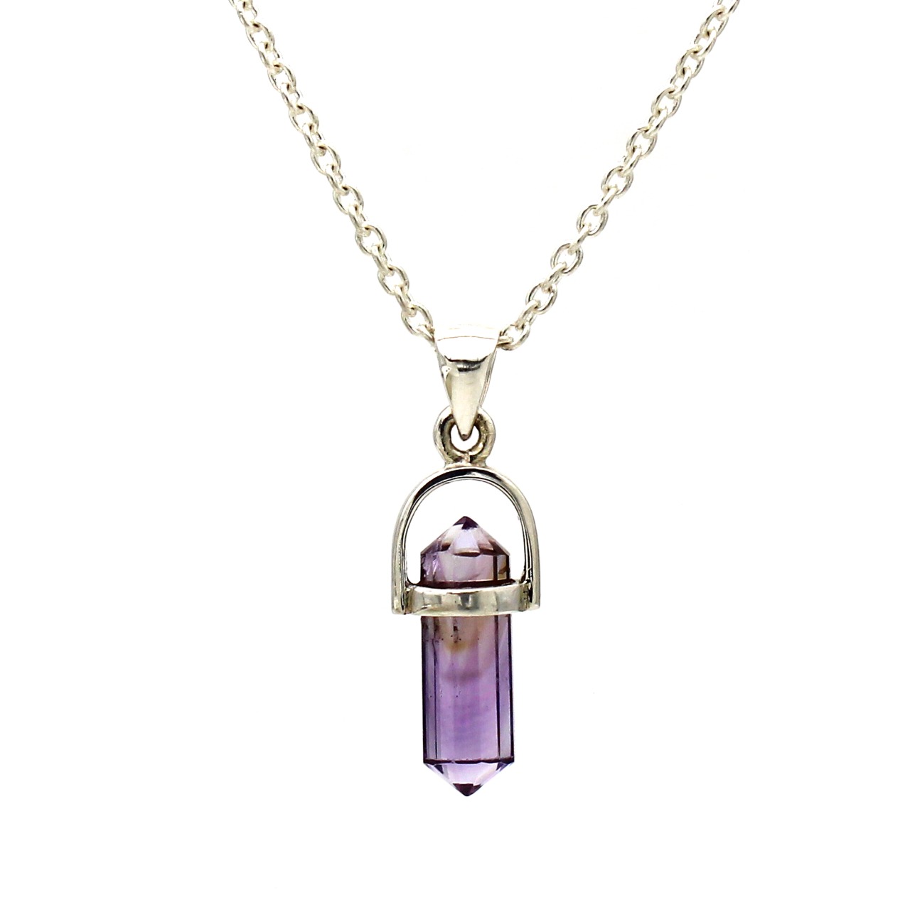 Price Amethyst Gemstone Healing Point Pencil Pendant In Silver Vendor