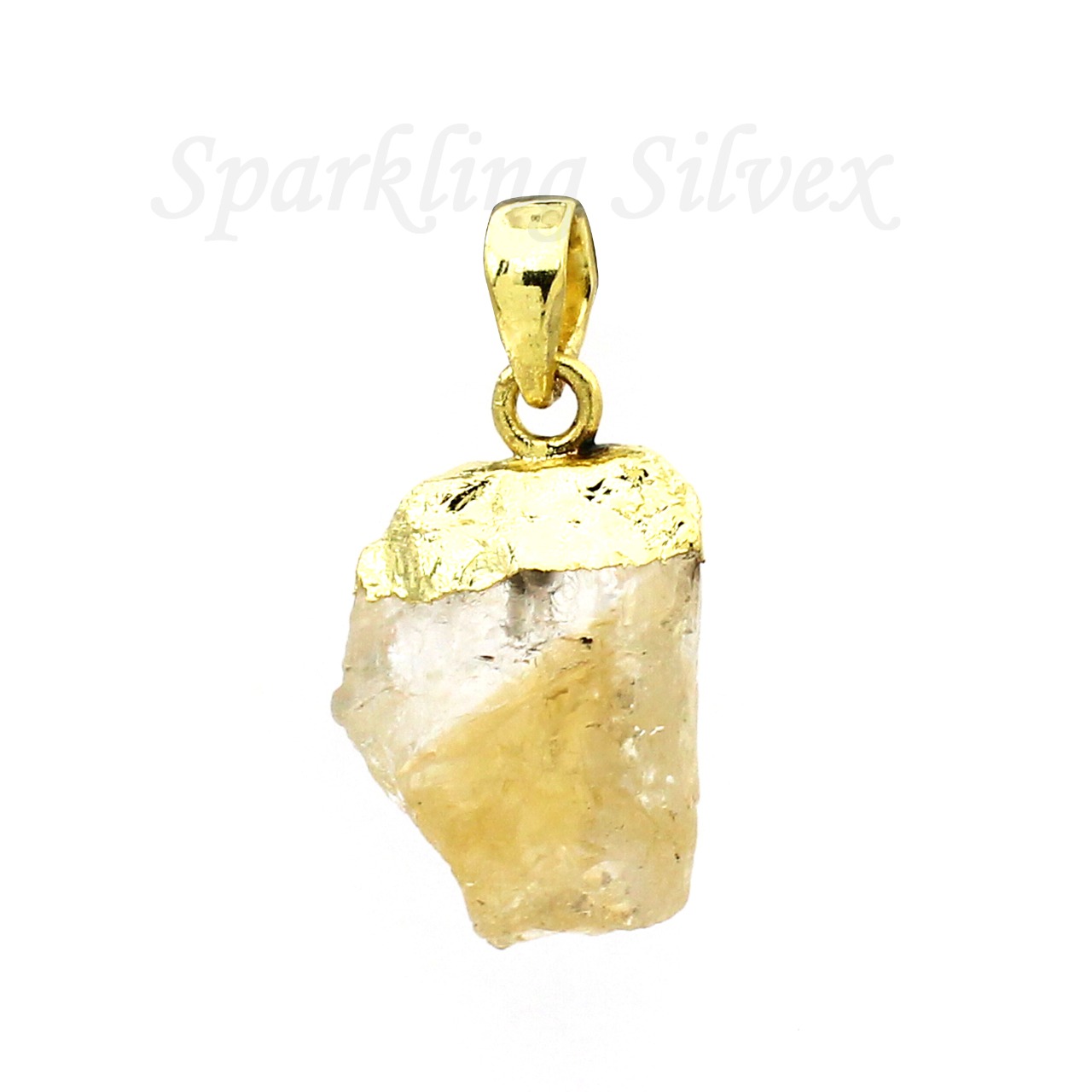 Wholesale Price Citrine Thread Gemstone Stylish Electroplating Pendant