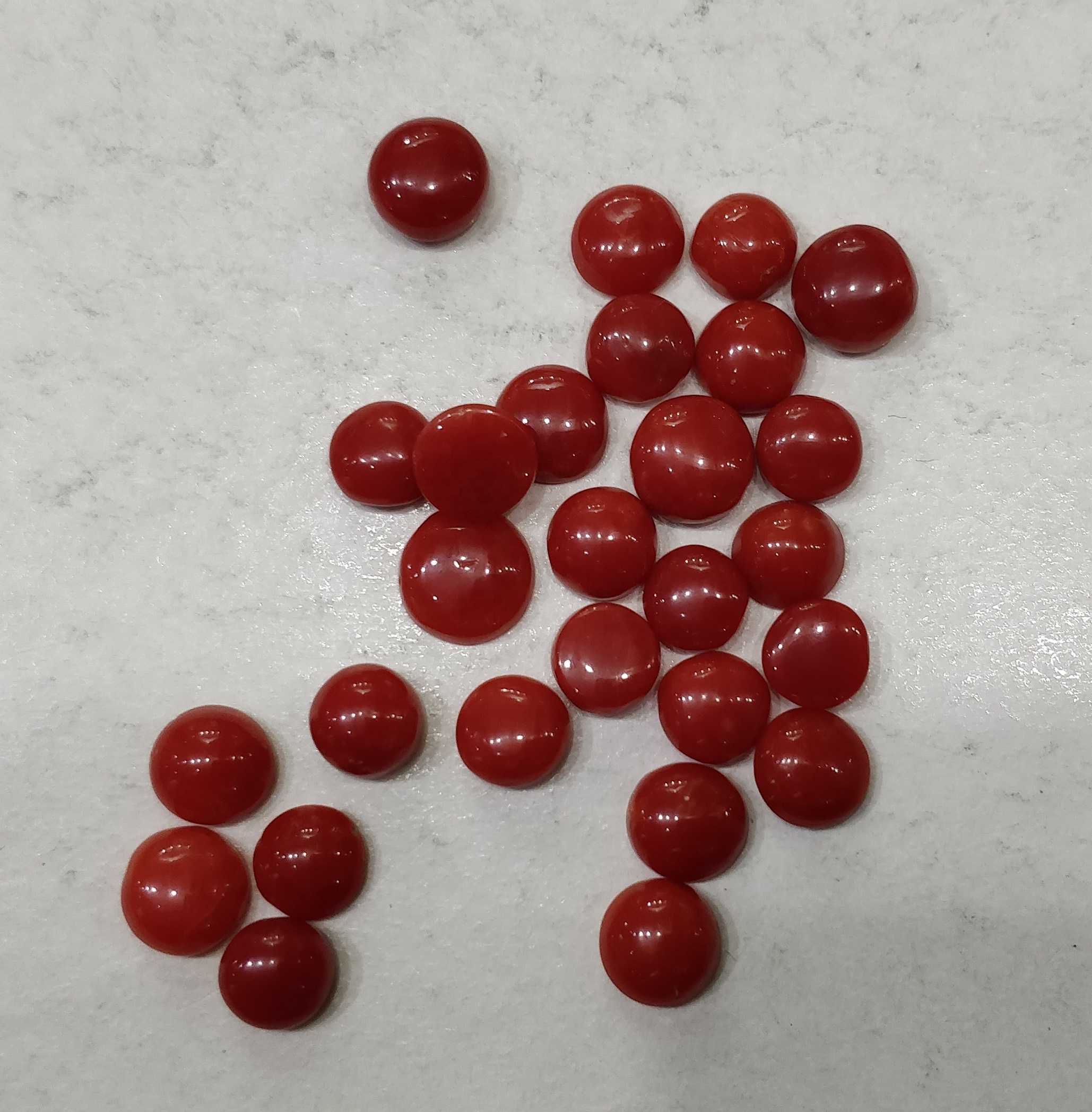 3mm Natural Loose Coral Round Orange & Red Cabochon Supplier