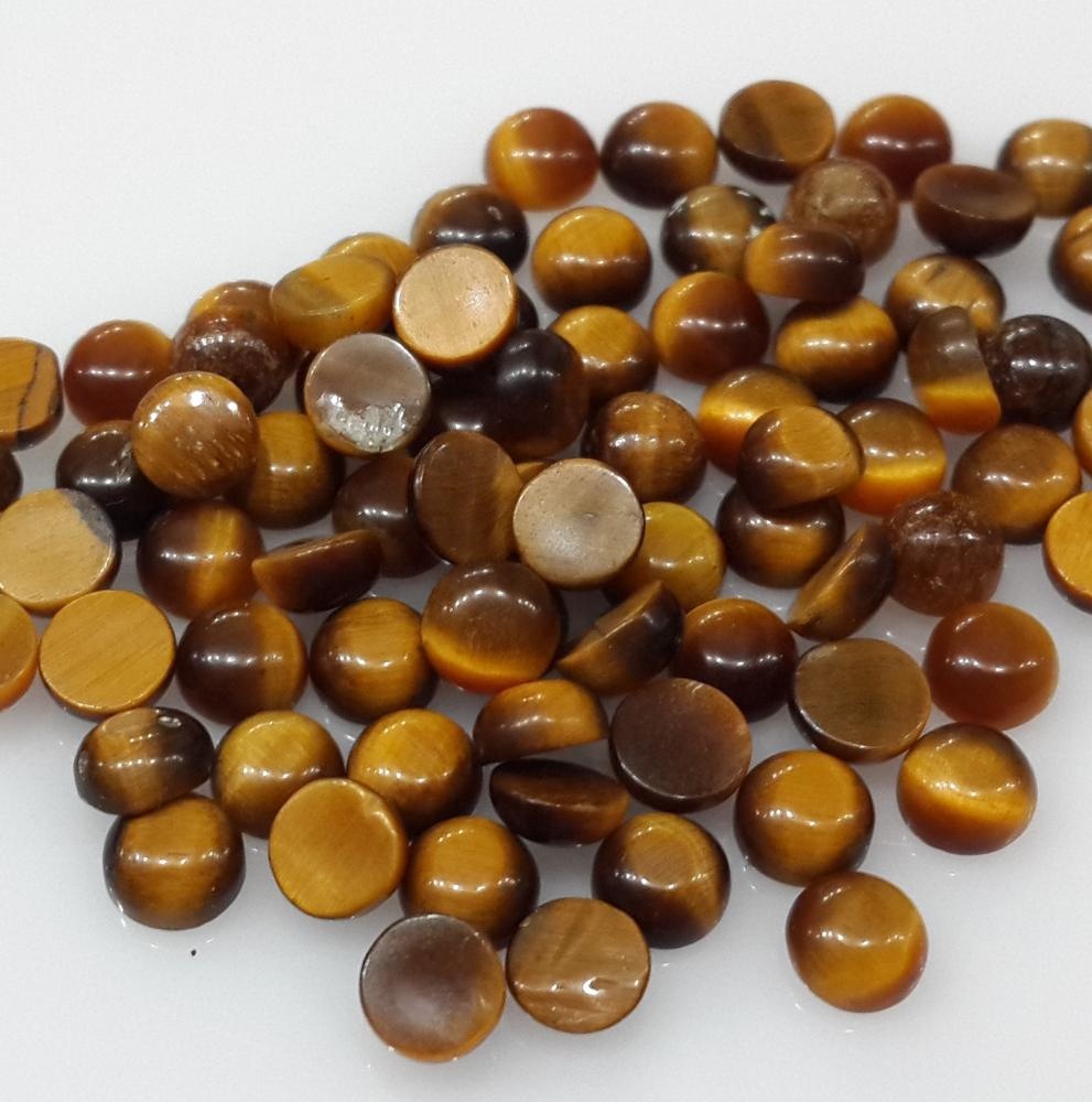 Tiger Eye Gemstone Round Cabochon  Loose Non-treated for Setting Manufacturer