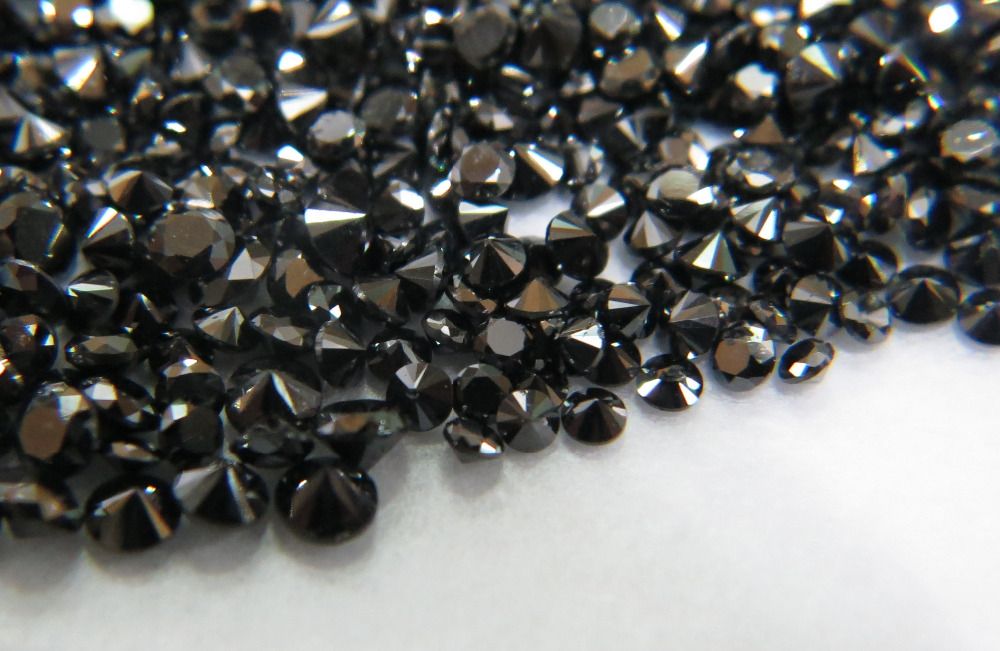1.3-1.6mm Natural Loose Round Cut Fancy Black Diamond Cut & Polished Exporter