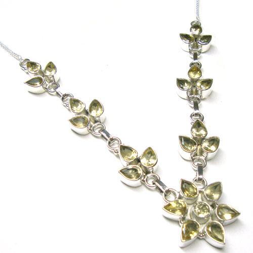 925 Sterling Silver Citrine Necklace Jewelry Exporter