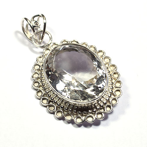 925 silver vintage style clear crystal handmade pendant Exporter