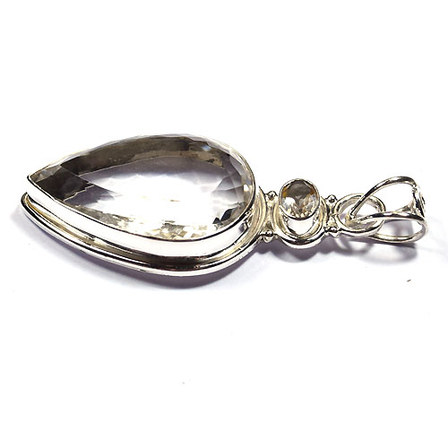 925 silver clear crystal natural gemstone handmade pendant Exporter