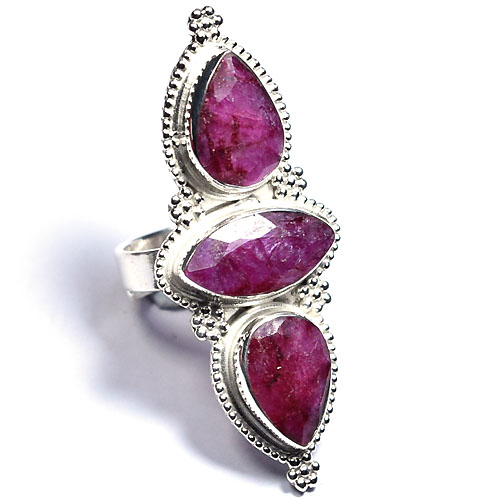 Indian jewellery 925 sterling silver ruby quartz rings Exporter