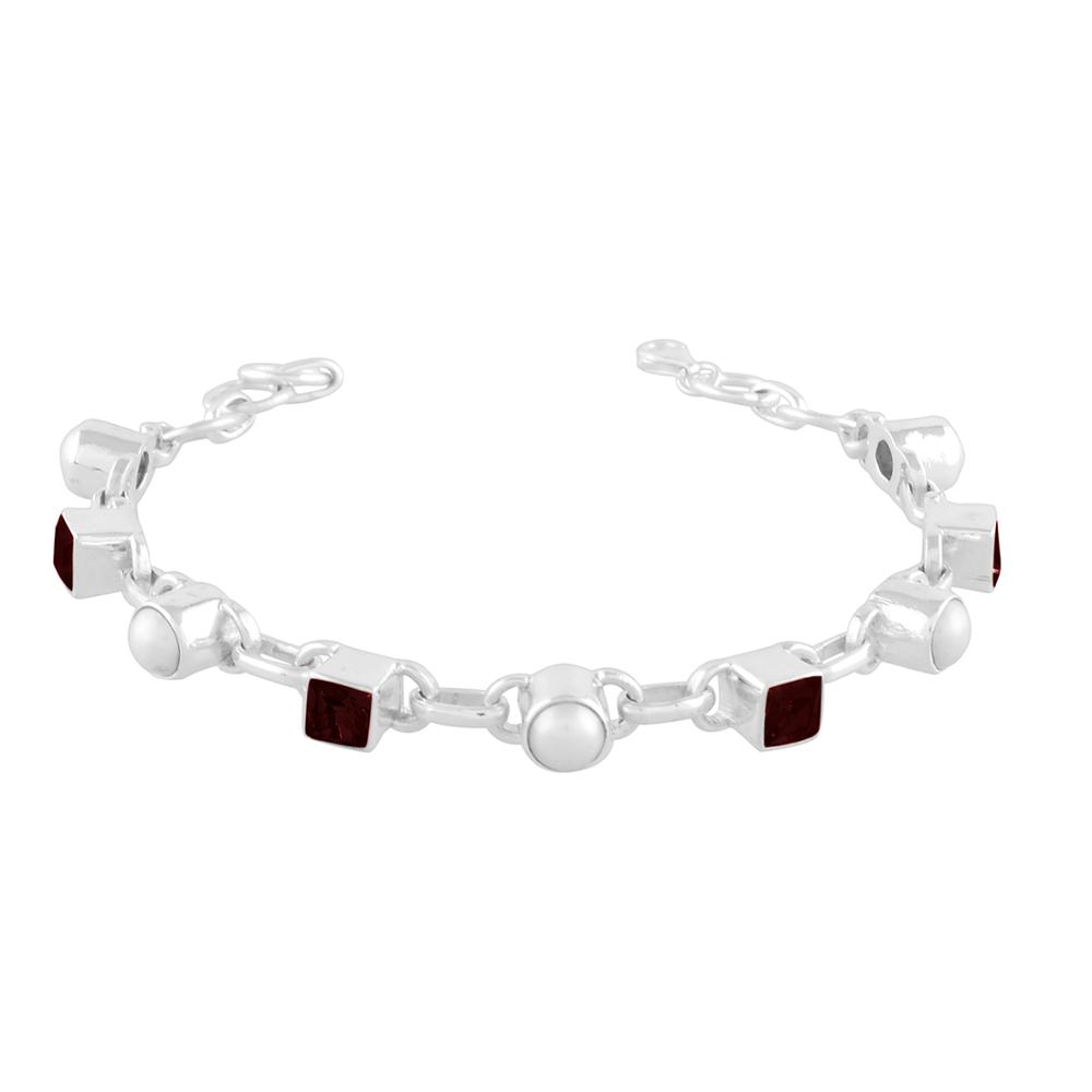 Pearl Jewelry Garnet Jewelry 925 Silver Bracelet Exporter
