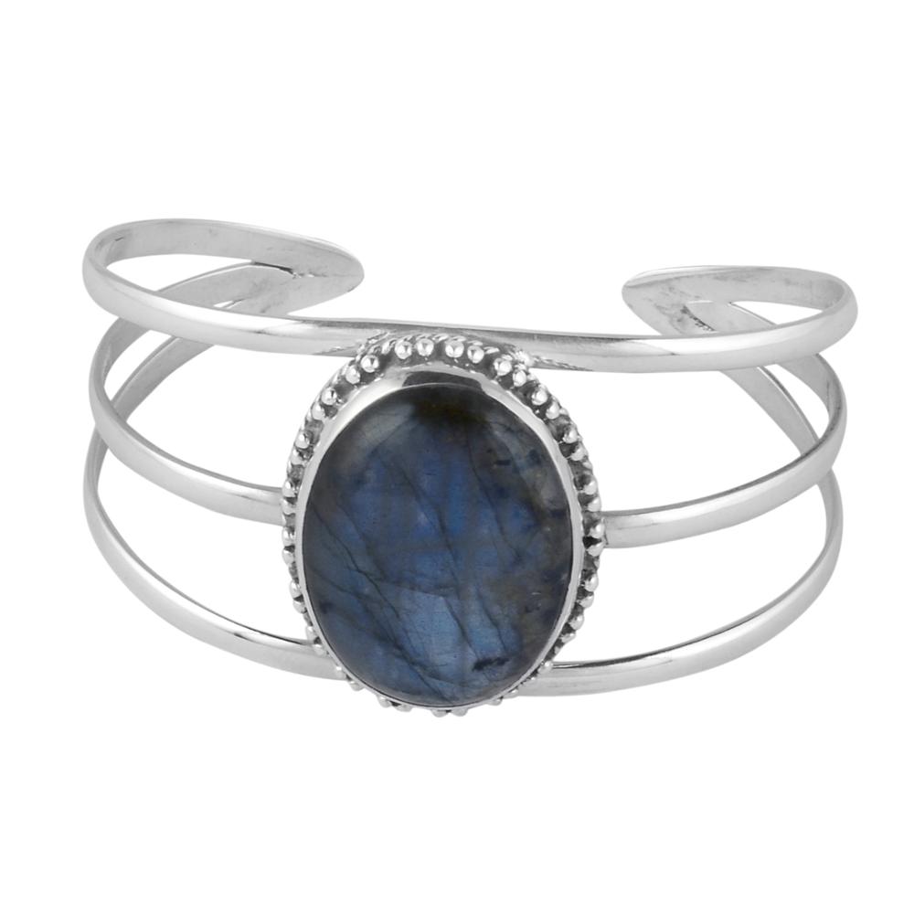 Sterling Silver Labradorite Gemstone Cuff Bracelet Exporter