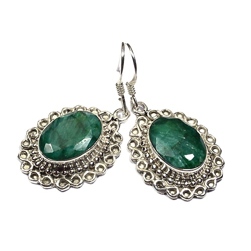 925 Sterling Silver Emerald Quartz Earrings  Supplier