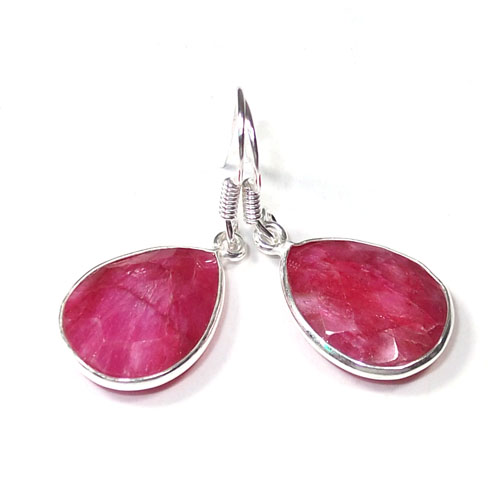 925 Sterling Silver Genuine Ruby Earrings Exporter
