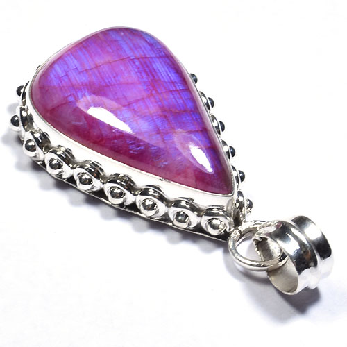 Silver pink moonstone teardrop shape jewelry Supplier