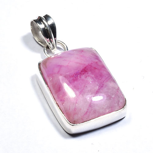 Pure silver classic design casual wear pink moonstone pendant Supplier