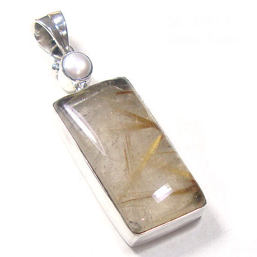 Rutilated Quartz Pendants 925 Sterling Silver Jewelry Exporter
