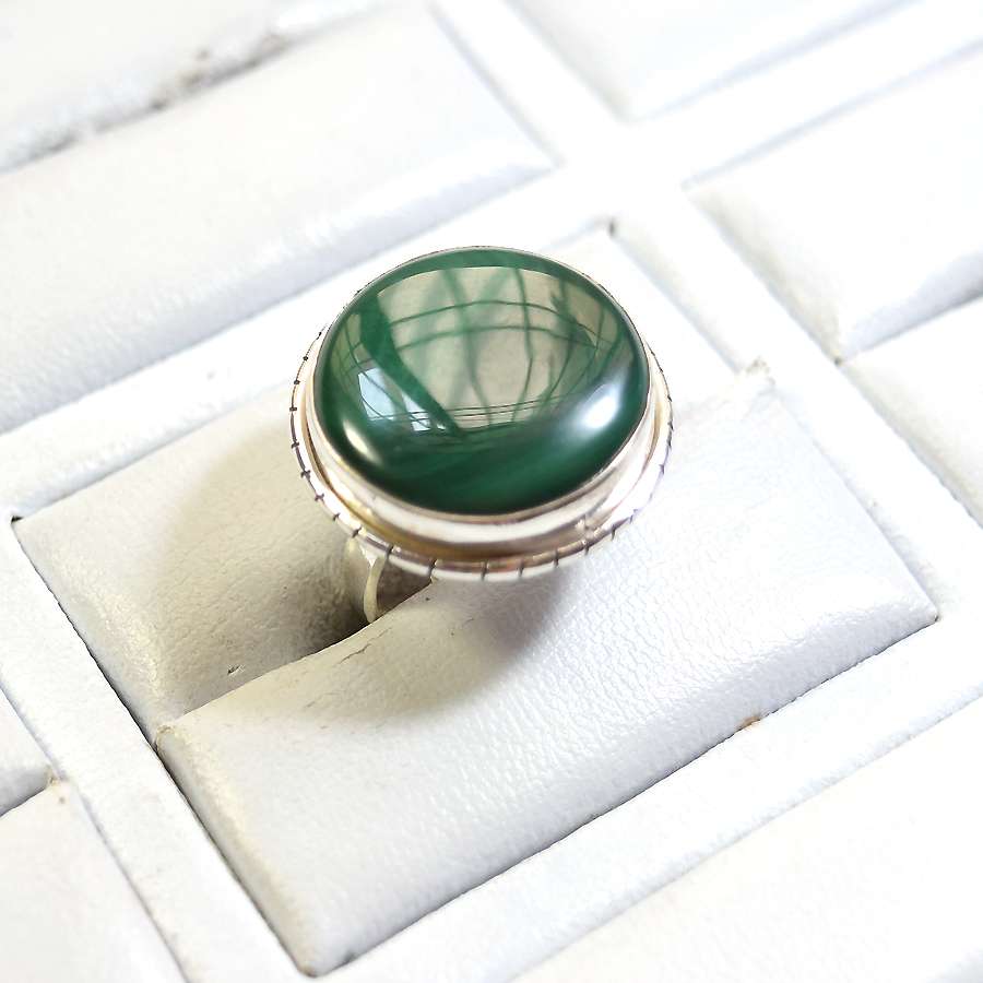Latest Malachite Gemstone Couple Ring Exporter