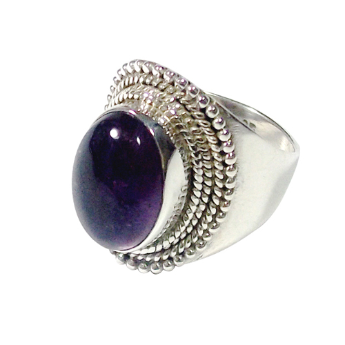 925 Sterling Silver Purple Amethyst Stone Ring Manufacturer