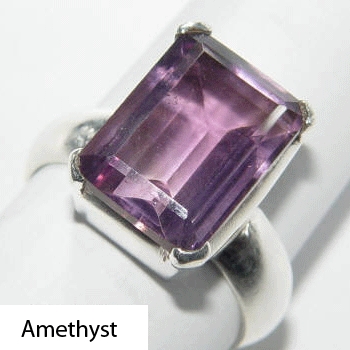 Amethyst Silver Ring Gemstone Jewelry 925 Silver Rings Exporter