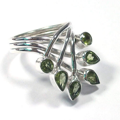 925 Sterling Silver Jewelry Peridot Rings Manufacturer
