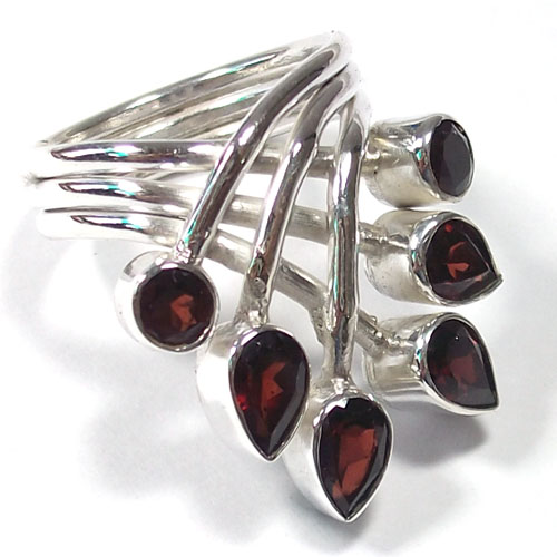 925 Sterling Silver Jewelry Garnet Rings Supplier