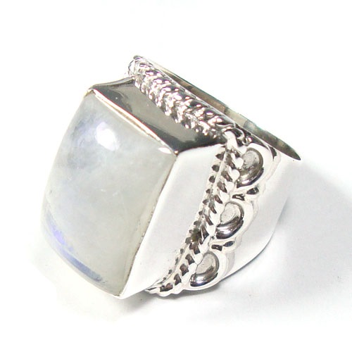 925 Sterling Silver Rainbow Moonstone Ring Exporter