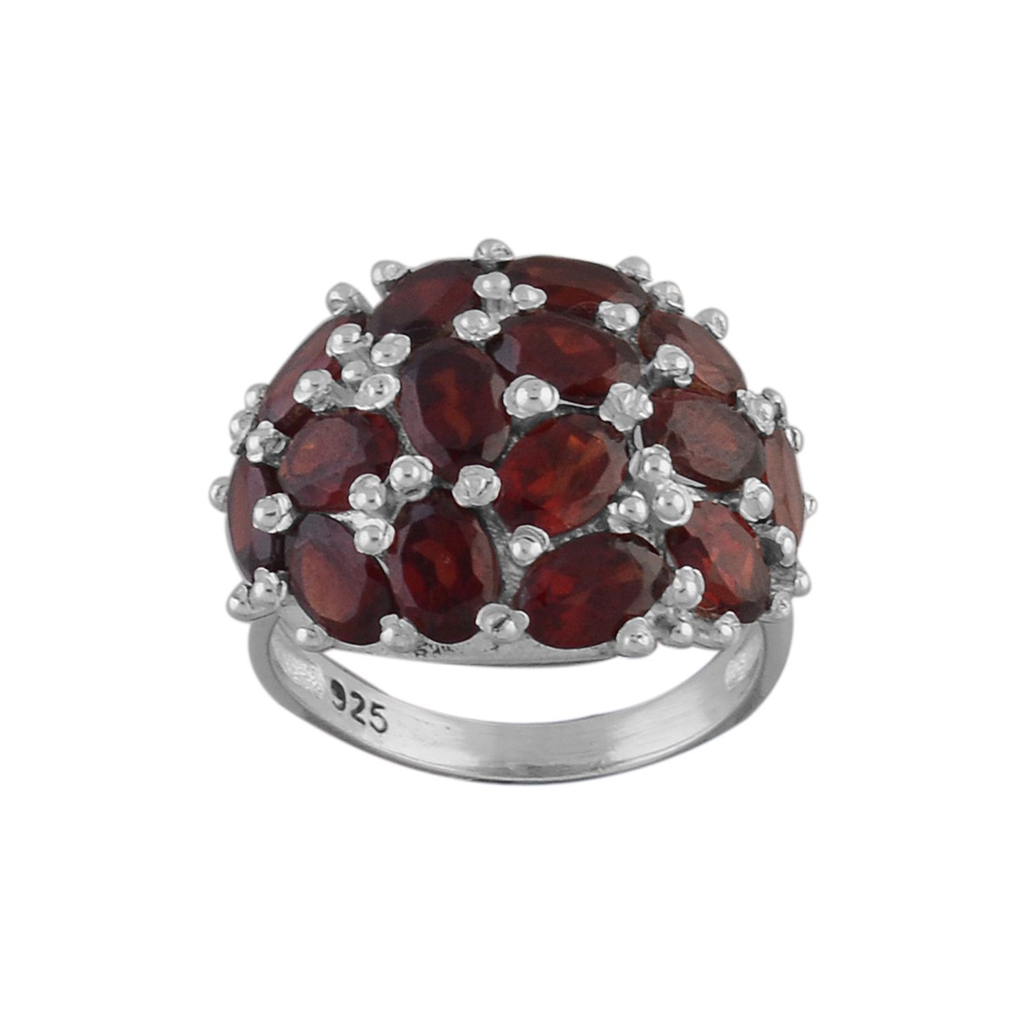 Garnet Gemstone 925 Sterling Silver Rings Supplier