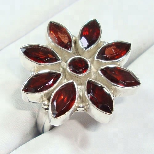 Garnet Gemstone 925 Sterling Silver Rings Supplier