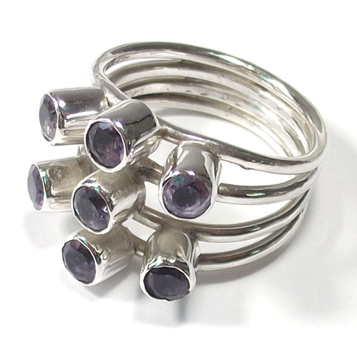 Sterling Silver Amethyst Ring Purple Stone Ring Manufacturer