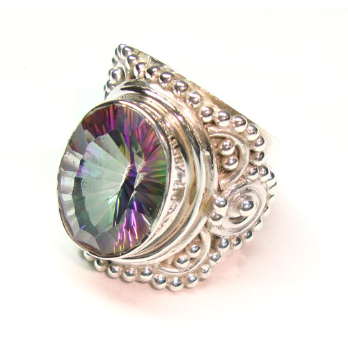 925 Sterling Silver Mystic Topaz Rings Manufacturer