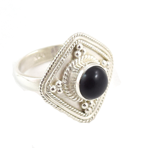 925 Sterling Silver Black Onyx Fashion Rings Supplier