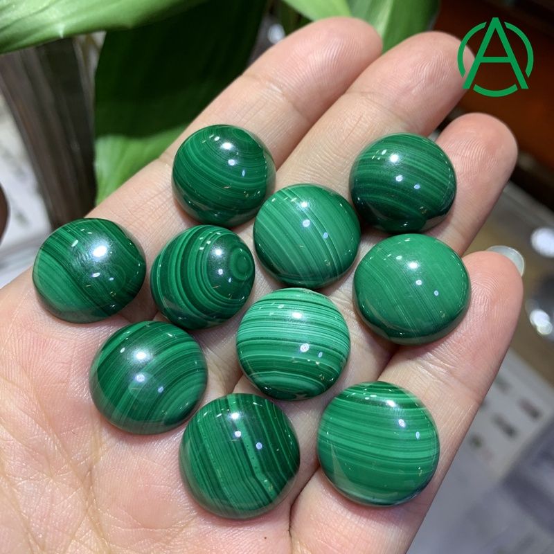 Natural Malachite Round Cabochon, Gemstone Cabochons Exporter