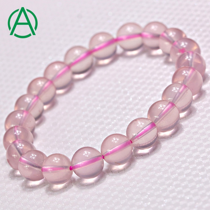 Rose Quartz Bracelet Natural Gemstone Rose Quartz Beaded Bracelet Supplier