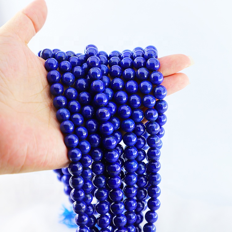 Natural 4mm 6mm 8mm 10mm 12mm 14mm Round Lapis Lazuli Stone Exporter