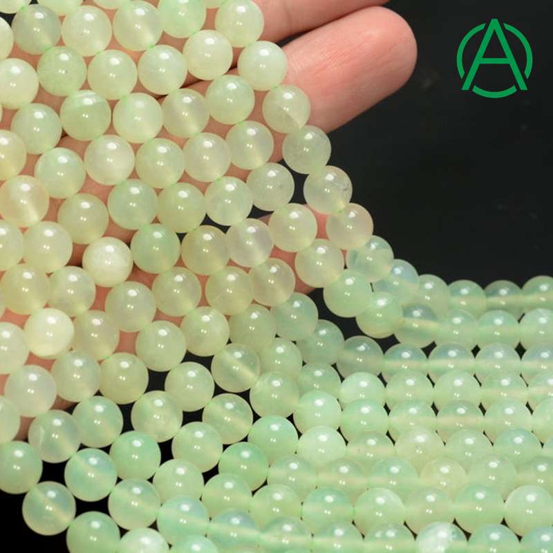 Round Green Serpentine New Jade Natural Gemstone Loose Beads Exporter