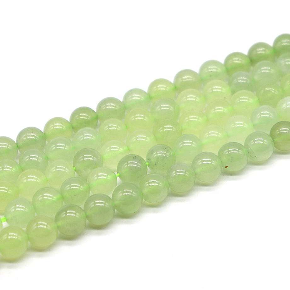 Round Green Serpentine New Jade Natural Gemstone Loose Beads Exporter